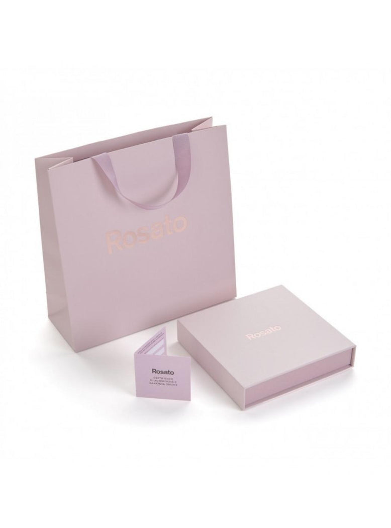 Rosato Collana Donna In Argento Sterling 925 Con Zirconi - Collezione Cubica Lettere RZCU01