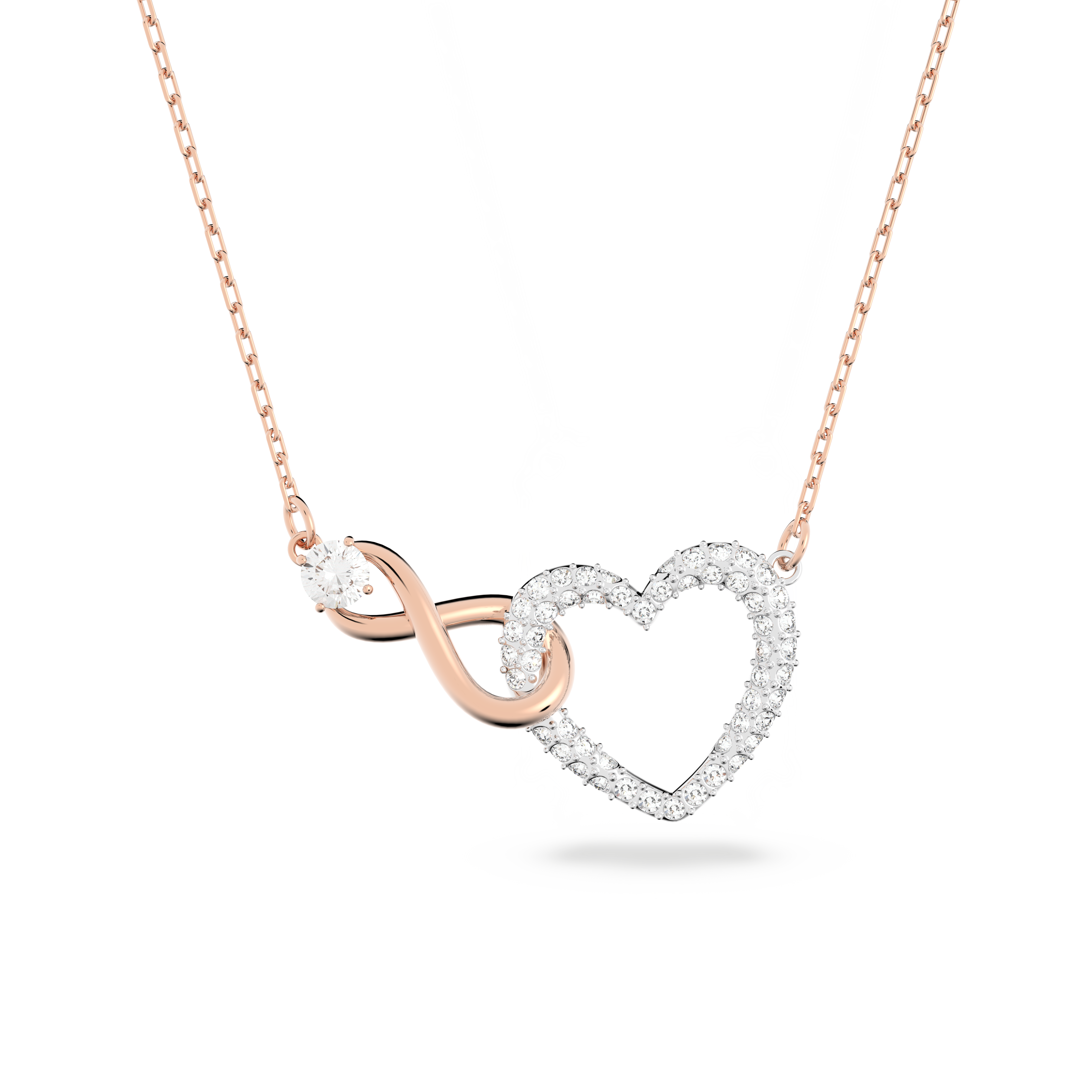 JewelryWe Collana Girocollo Donna Infinito Con Strass In Zircone - Acciaio Inossidabile - Con Sacchetto Di Velluto